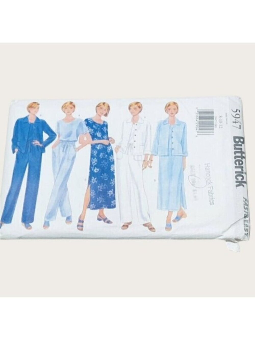 Vintage 1990s Butterick Sewing Pattern 5947 Misses Petite Jacket Dress Top Pants